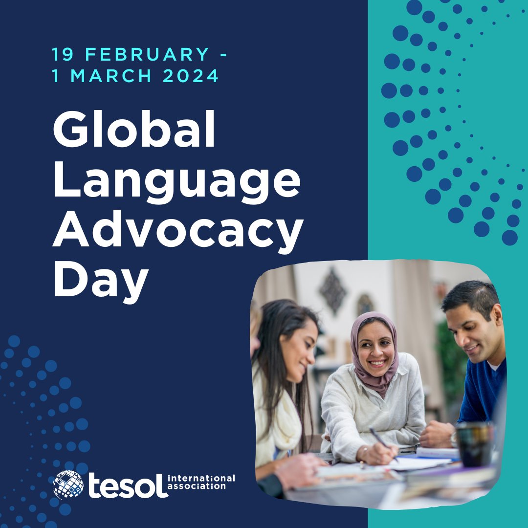 It's Global Language Advocacy Day! #TESOL is proud to support language rights advocates and raise awareness of the importance of linguistic justice. To learn more about language rights, we encourage you to visit the @globlangrights website here: bit.ly/3wbN9DC #GLAD24