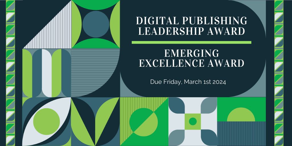 Judging will be getting underway this week for most #DPA24 categories, but applications for the Emerging Excellence Award and Digital Publishing Leadership Award are still open until March 1, 2024. Submit yours to info@digitalpublishingawards.ca today! buff.ly/3eowizw