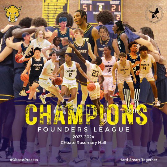 📢 ICYMI:  Congrats to your 2023-2024 Founders League Champion🏆

Marks #ChoateHoops fourth run at a <a href="/NEPSAC/">NEPSAC ®</a> Founders League championship in eight years, their third title over that span, and a second straight season finishing a top the League (14-2 combined in 2 yrs)!

#TEAM🤝