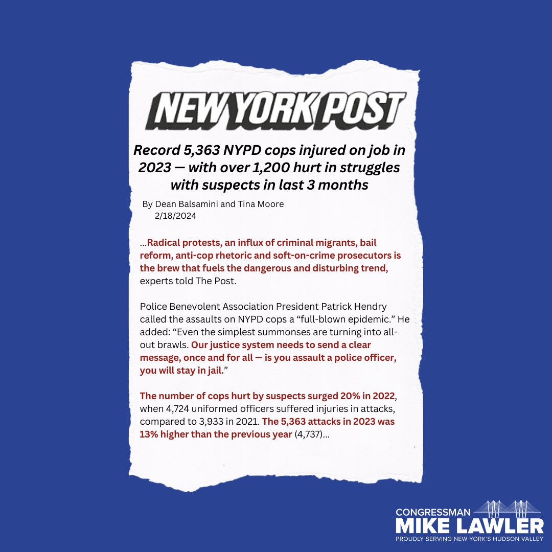 Congressman Mike Lawler on X: “Our law enforcement officers risk