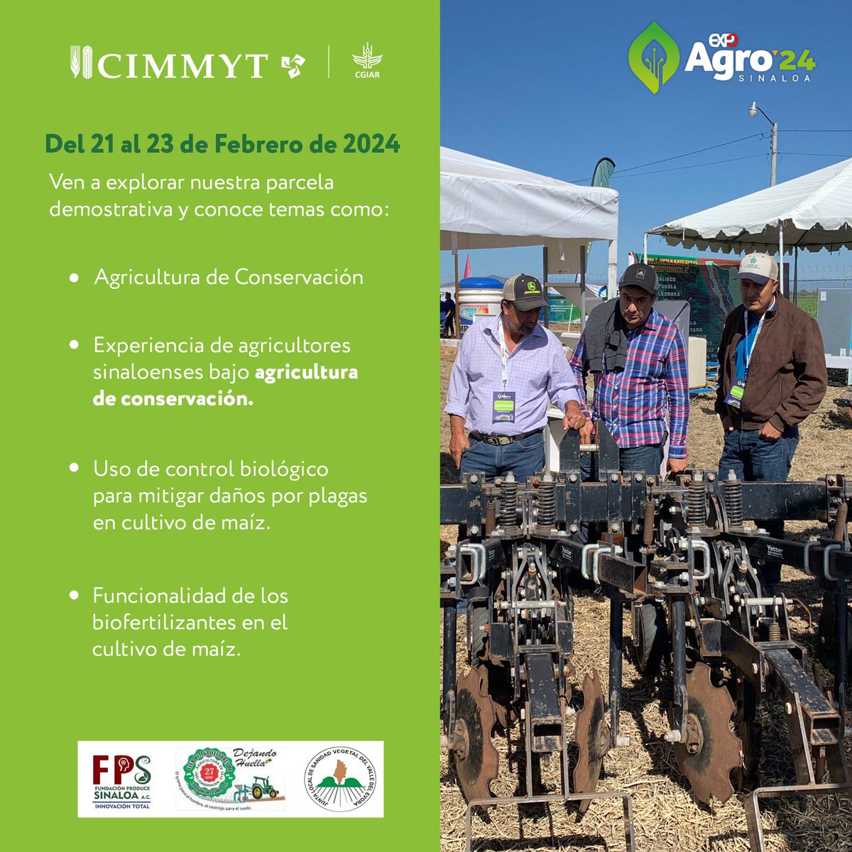 No olvides que estaremos presentes en #ExpoAgro2024! Descubre soluciones agrícolas sostenibles y tecnologías innovadoras en nuestra parcela demostrativa. 🌱 Los esperamos!
