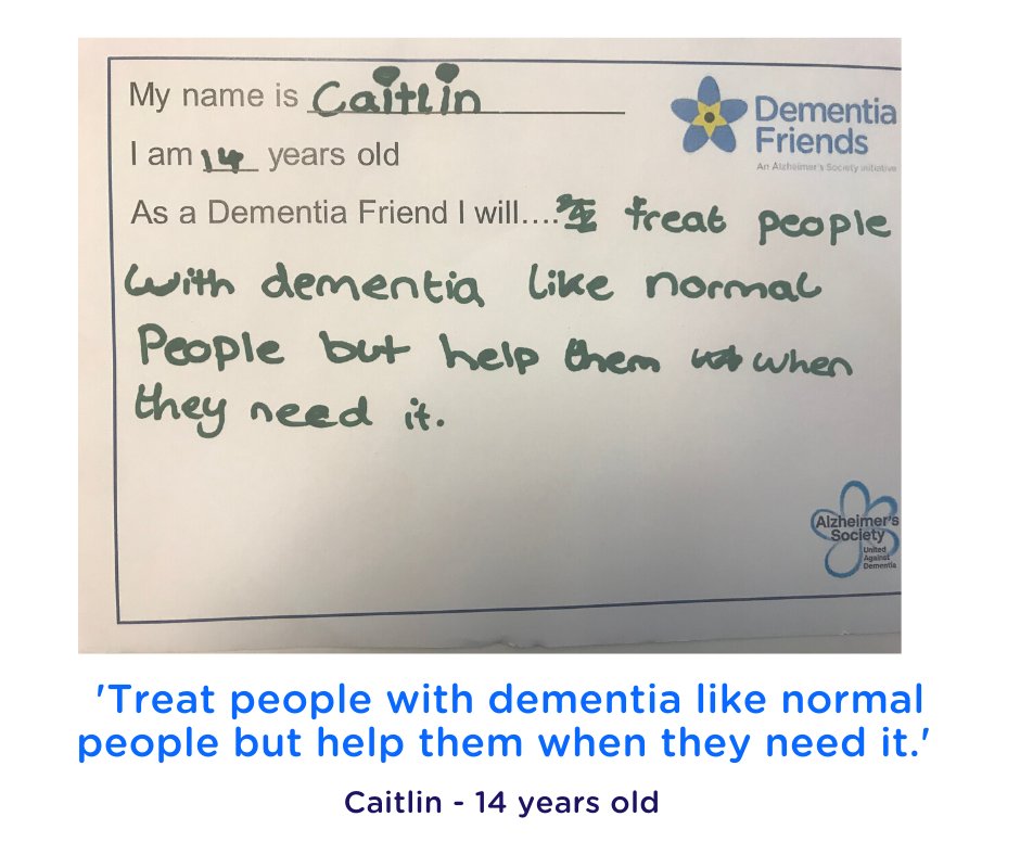 Please re-Tweet this brilliant, powerful and empowering reminder to 'Treat people with #dementia like normal people, but help them when they need it.” (image: @DementiaFriends) #Alzheimers #EndAlz #quote