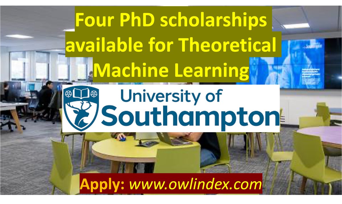 Four PhD scholarships available for Theoretical Machine Learning at the University of Southampton: owlindex.com/posts/single_p…

#owlindex #PhD #PhDposition #phdresearch #phdjobs #PhDscholarships #Theoretical #universityofSouthampton #southamptonjobs @owlindex  @unisouthampton