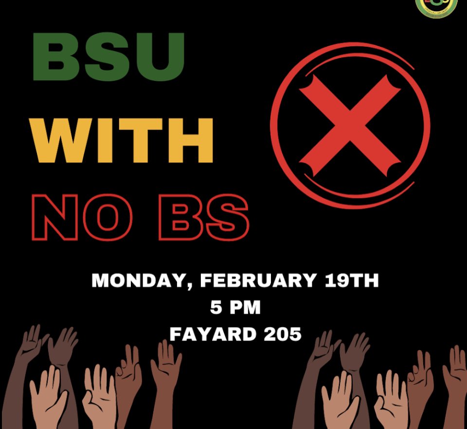 Today at 5pm! Located in Fayard Hall 205! ❤️💚🖤💛
