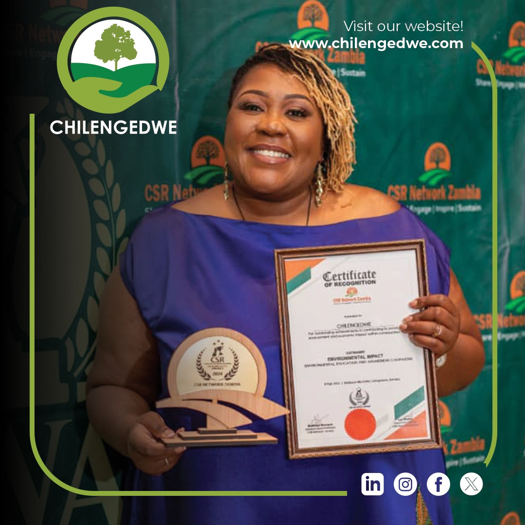 Scooped the Environment Education and awareness campaigns award under the Environmental Impact category at the just ended CSR Networks - Zambia awards! 
Elated! Grateful! Chile! 
#CSRNetworkAwards #EnvironmentalImpact #EnvironmentalEducation #Chilengedwe
#gratitudeattitude 
#NPO