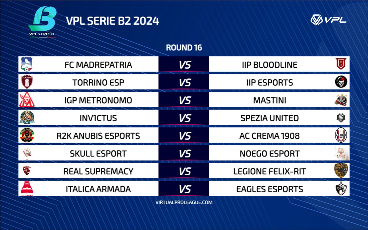 VPLItaly's tweet photo. VPL SERIE B
Giornata 16
20 Febbraio 2024
ore 23:00
#virtualproleague #esport #11vs11 #EAFC24 https://t.co/nuxo7VASel