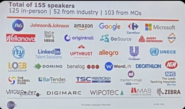 Quiz time: 
Which AI/Supply chain/RWA token is presenting their working product to biggest companies on the planet at the the GS1 global summit? 
Clue: Just below @google @amazon @JNJGlobalHealth and to the right of @Nestle 
…aww ok it’s @origin_trail $TRAC