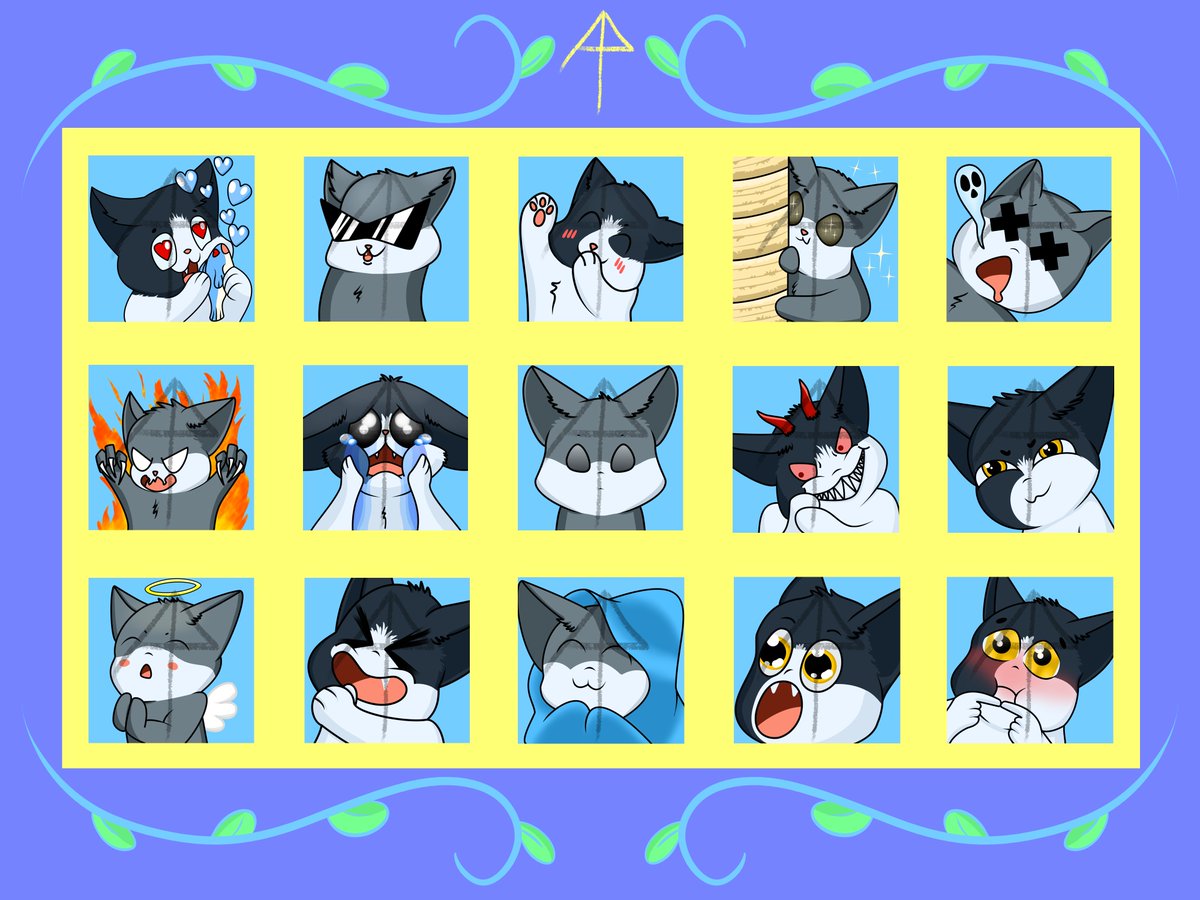 Static cat emotes I just finished for a commission.
#Emotes #DigitalArt #Art