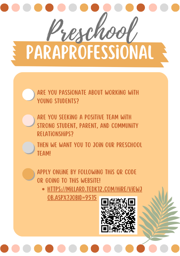 We would love to have you join our Preschool team! 
#SHINEwithMPS #JoinOurTeam #Preschool