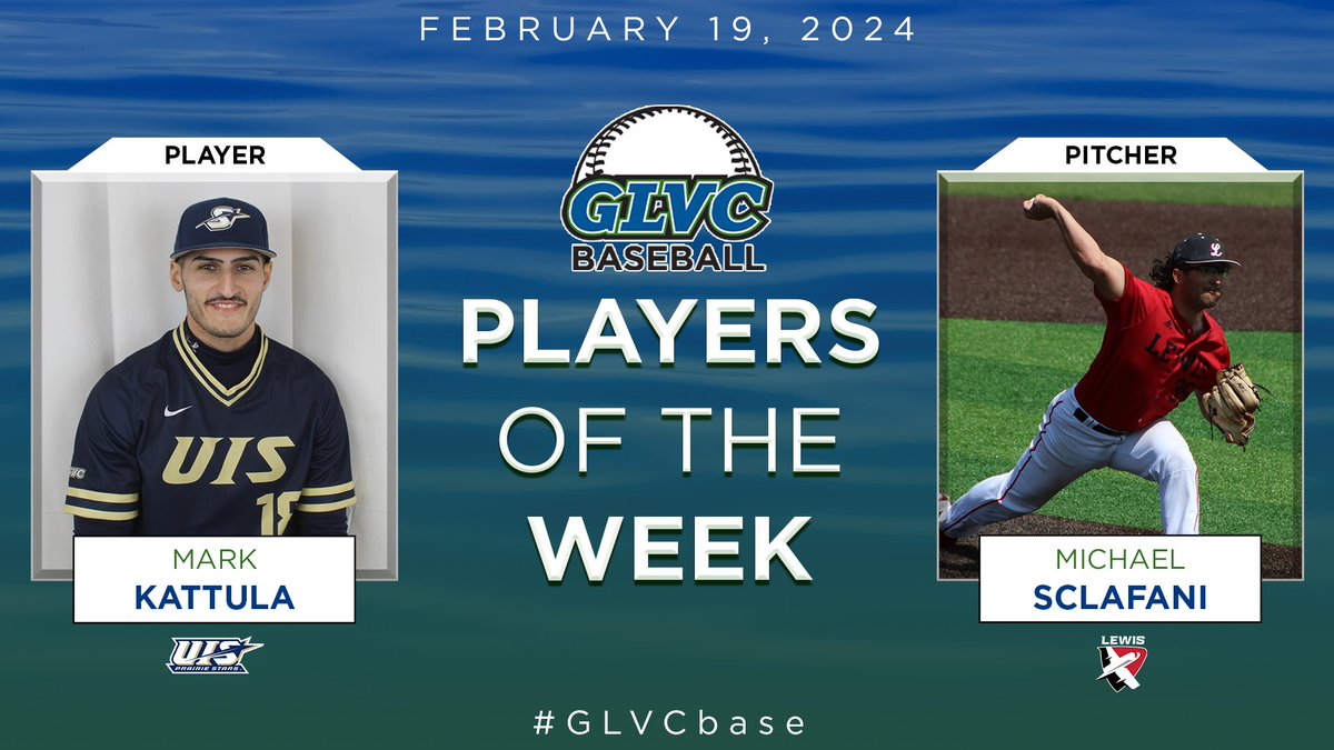 ⚾️ #GLVCbase WEEKLY AWARDS

PLAYER:  Mark Kattula | IF | <a href="/UISAthletics/">#WeAreStars</a>
PITCHER:  Michael Sclafani | RHP | <a href="/LewisFlyers/">Lewis Athletics ✈️</a> 

🔗 GLVCsports.com/POTWbase