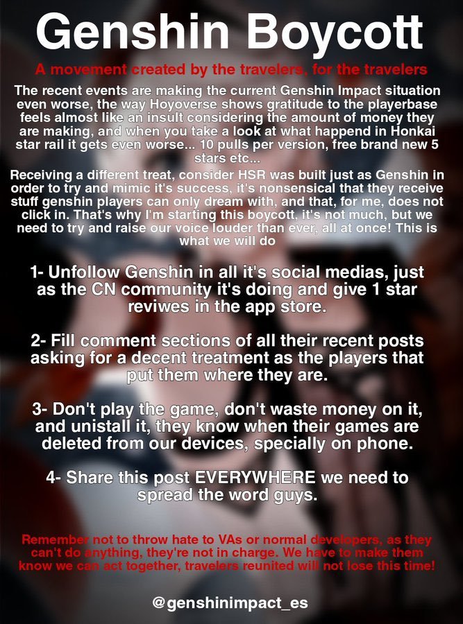 TheGamerHubs's tweet photo. @boycott_genshin #原神联合抵制 #BoycottGenshin https://t.co/OmmujPqdd9