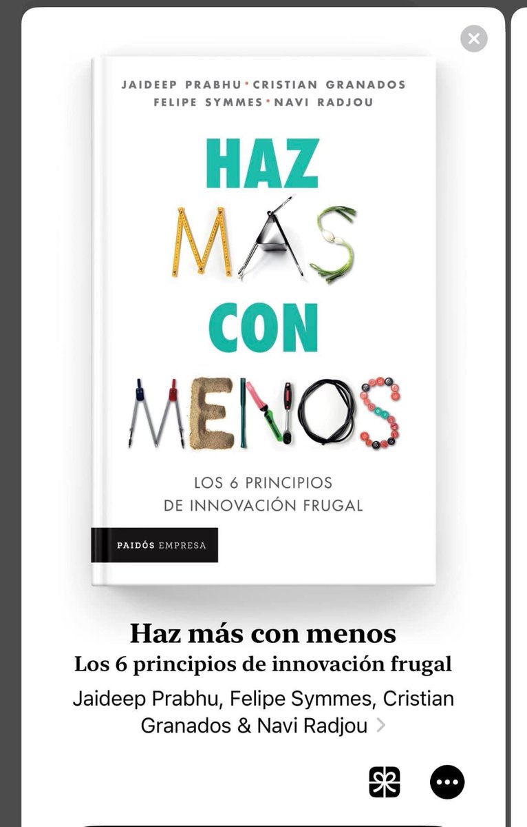 Ya disponible nuestro libro en Amazon y Apple (Ed. Planeta)! Por ahora en ebook pero en unas semanas en físico en librerías del país (México). *Es una obra para desmitificar como ocurre la #innovación en países emergentes vs desarrollados* @JaideepPrabhu @FelipeSymmes #frugal