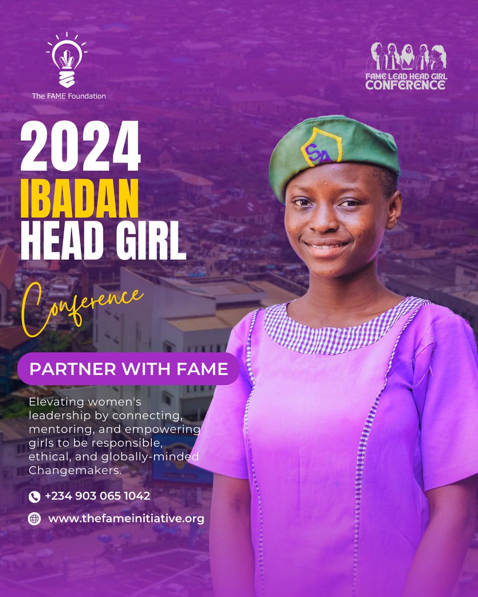 thefamefdn's tweet image. Girls must see it to be it.

No matter their age or background, girls envision their future based on role models they can see, because when they see it, they believe they can be it.

#Ibadan Head Girl Conference provides an inspirational environment where girls take center stage.