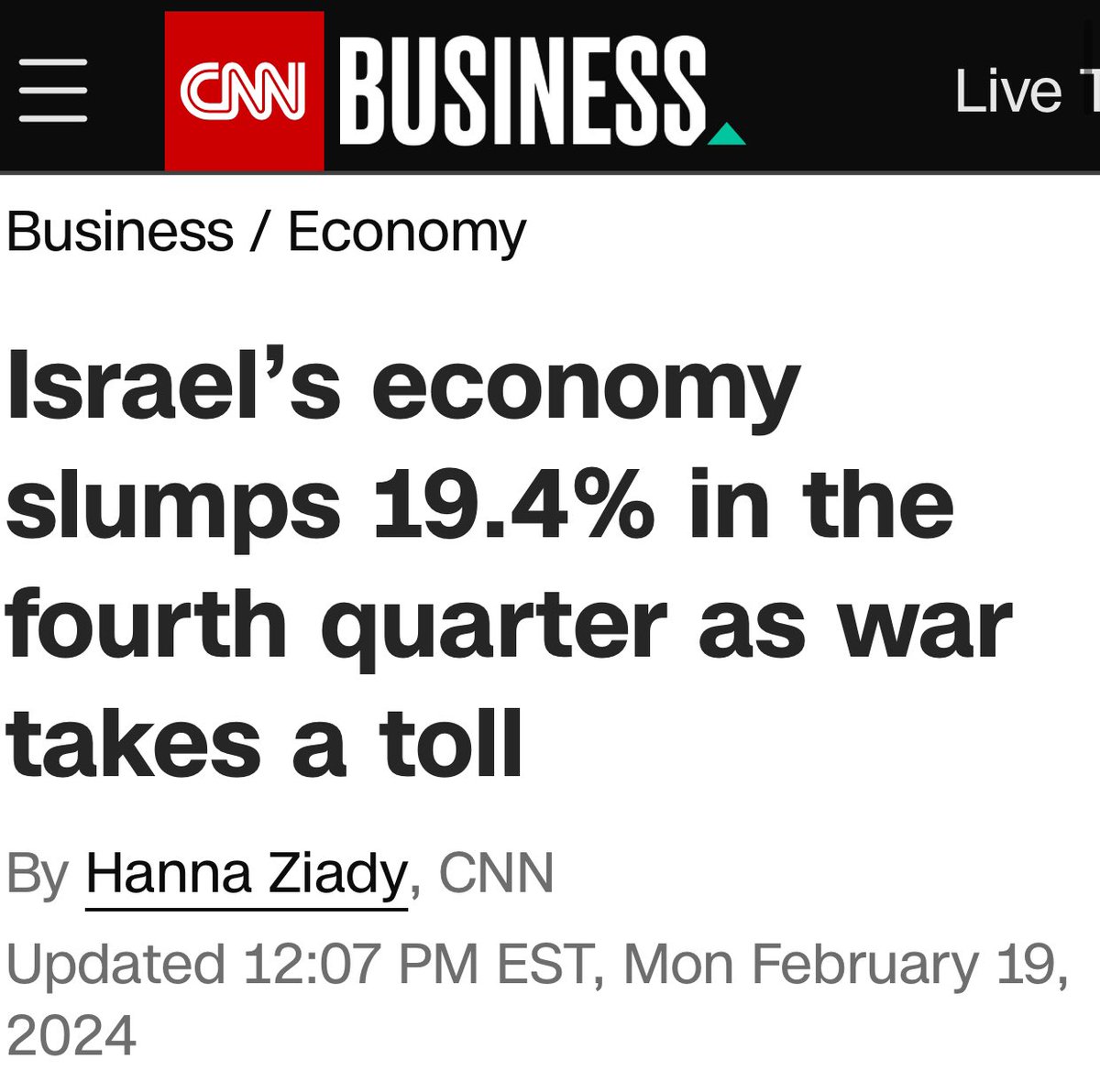 Israel’s GDP plunged 19.4%:
- 26.9% drop in private consumption
- Fixed investment by businesses tumbled by 67.8%
- Exports declined by 18.3%

Palestinian resistance &amp; steadfastness  hitting Israel’s economy so bad &amp; it won’t be able to keep up with that ✊🏾