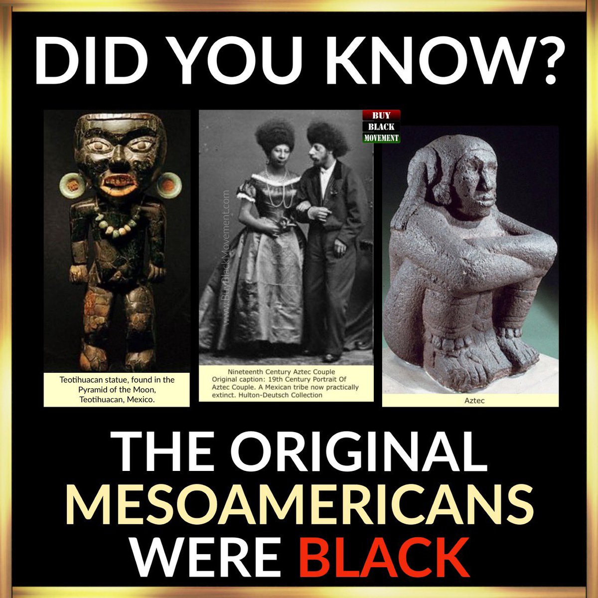 🌟Check out those Afros! It’s widely accepted that the Olmecs were the “Mother” of all Mesoamerican civilizations. Dr. Ivan Van Sertima did amazing work showing that the Olmecs were undeniably African…(full post here: tinyurl.com/4fam43c3) ❤️🖤💚BuyBlackMovement.com