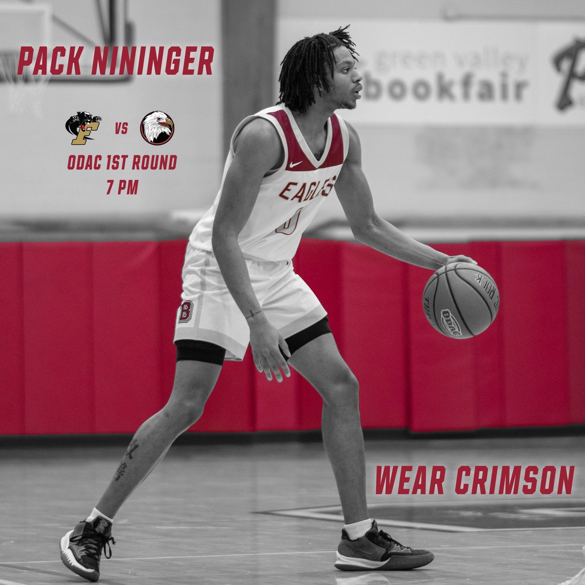 You know the assignment 🔴 Pack Nininger and be loud as @BridgewaterMBB looks to punch its ticket to Salem #BleedCrimson #GoForGold