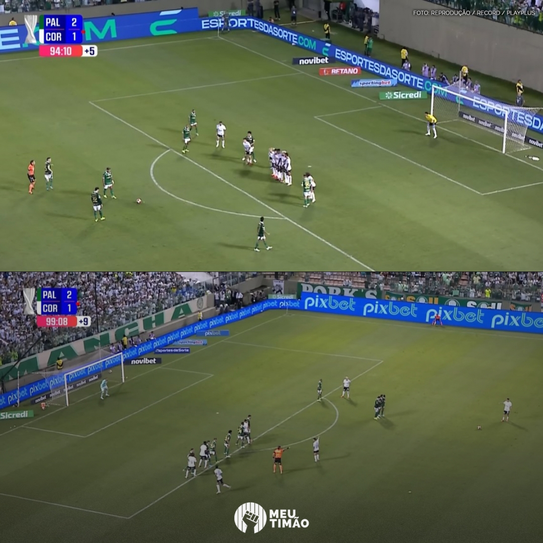 Me peguei pensando que o Palmeiras teve essa falta pra bater com o Gustavo Henrique no gol antes do golaço de falta do Garro... SIMPLESMENTE ERA PRA ACONTECER