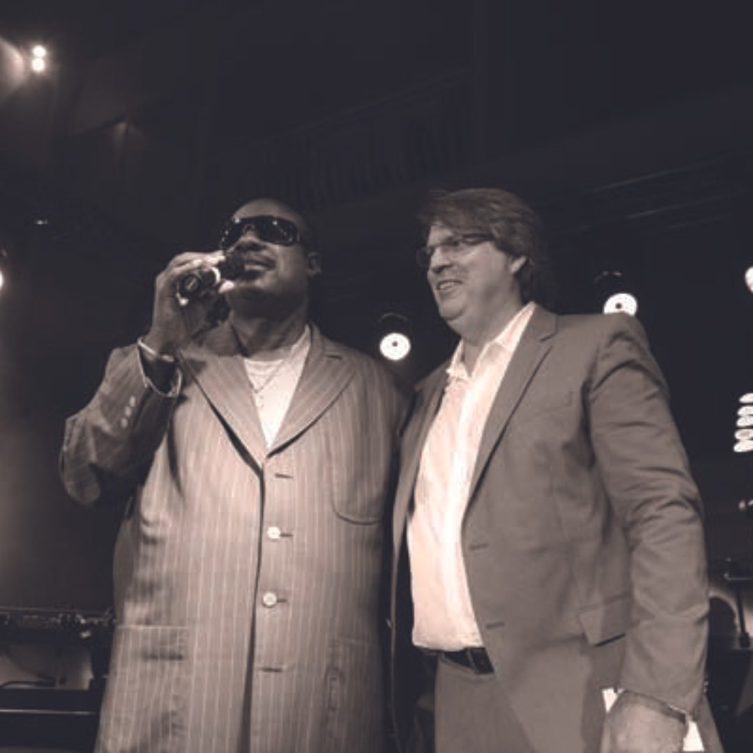 Two of legends in one picture. Stevie Wonder, the incredible singer-l songwriter, and Rod Gruendyke, our beloved manager of 33 years, at the Sunset Marquis. #SunsetMarquis #SMWeHo #SoulofWeho #SMHistory