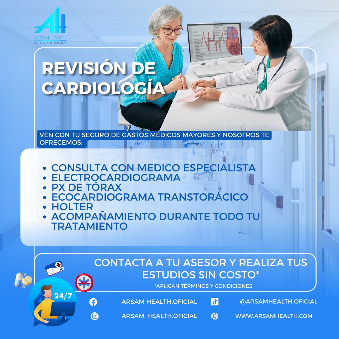 AlejandraArsam's tweet image. Aprovecha tu seguro de gastos médicos mayores para realizar estudios de cardiología y mantener tu salud cardiovascular en óptimas condiciones 🫀♥️❤️

#arsamhealth #TRATAMIENTO #cirugias #SeguroDeGastosMédicosMayores #salud #bienestar #consulta #estudio #cardiologia