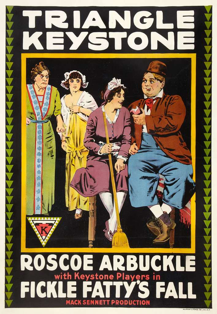 Film poster for the fantastically titled Fickle Fatty's Fall (1915) Directed by and starring #RoscoeArbuckle for #Keystone!  

#Damfino #SilentComedy #comedy #Keystone #Hollywood #film #movies #SilverScreen #slapstick #FilmPosters #posters #art #illustration #MoviePoster #adverts