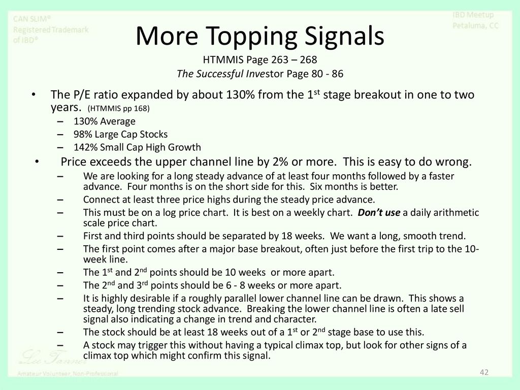 More Topping Signals.

HTMMIS Page (263-268.)