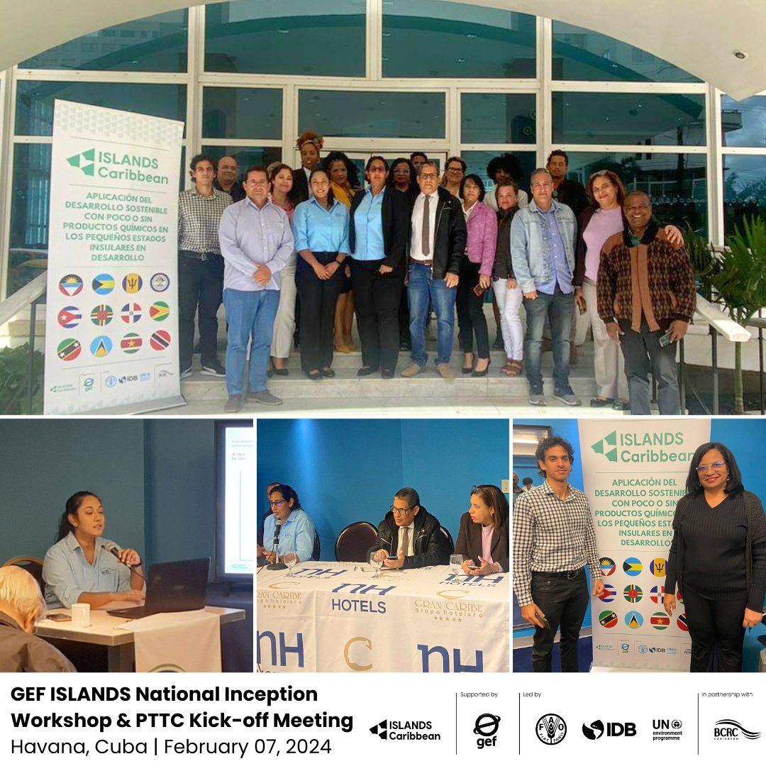 On February 7th 2024, the BCRC-Caribbean hosted the National Inception Workshop for GEF ISLANDS 10472 & the Kick-off for the PTTC in Havana, Cuba. The project activities, workplan and stakeholder engagement plan were presented, followed by discussions on the proposed plans 🇨🇺