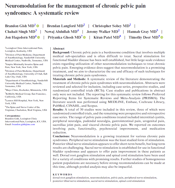 Check out our newest publication. Link: dx.doi.org/10.1111/papr.1… @UofUtahPain @UofU_Anesthesia @ASRA_Society @doctdeer @jonhagedornmd @pripri_MD