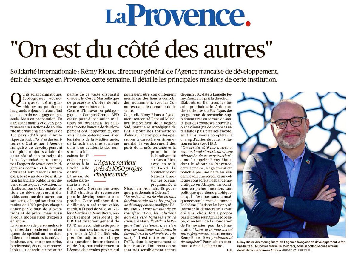 RiouxRemy's tweet photo. Je suis venu à #Marseille pour annoncer aux élus le renforcement de la présence de l’@AFD_France dans @MaRegionSud, avec l’installation du #CampusGroupeAFD, notre partenariat avec l’@ird_fr et l’accueil du Labo Nord de la @livingdemocracy. Merci à tous 🙏🏼 https://t.co/3q28F5A58R