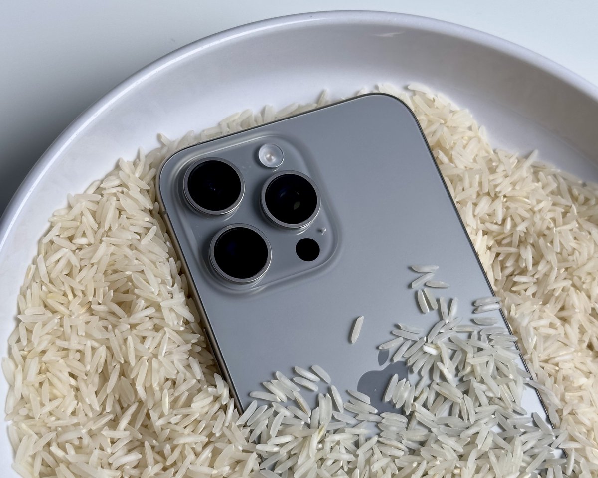 Apple warns against putting your wet iPhone in a bag of rice as it can damage your iPhone

Instead, Apple recommends tapping your iPhone gently against your hand to remove excess liquid (with connector facing down) and leaving it in a dry area with some airflow