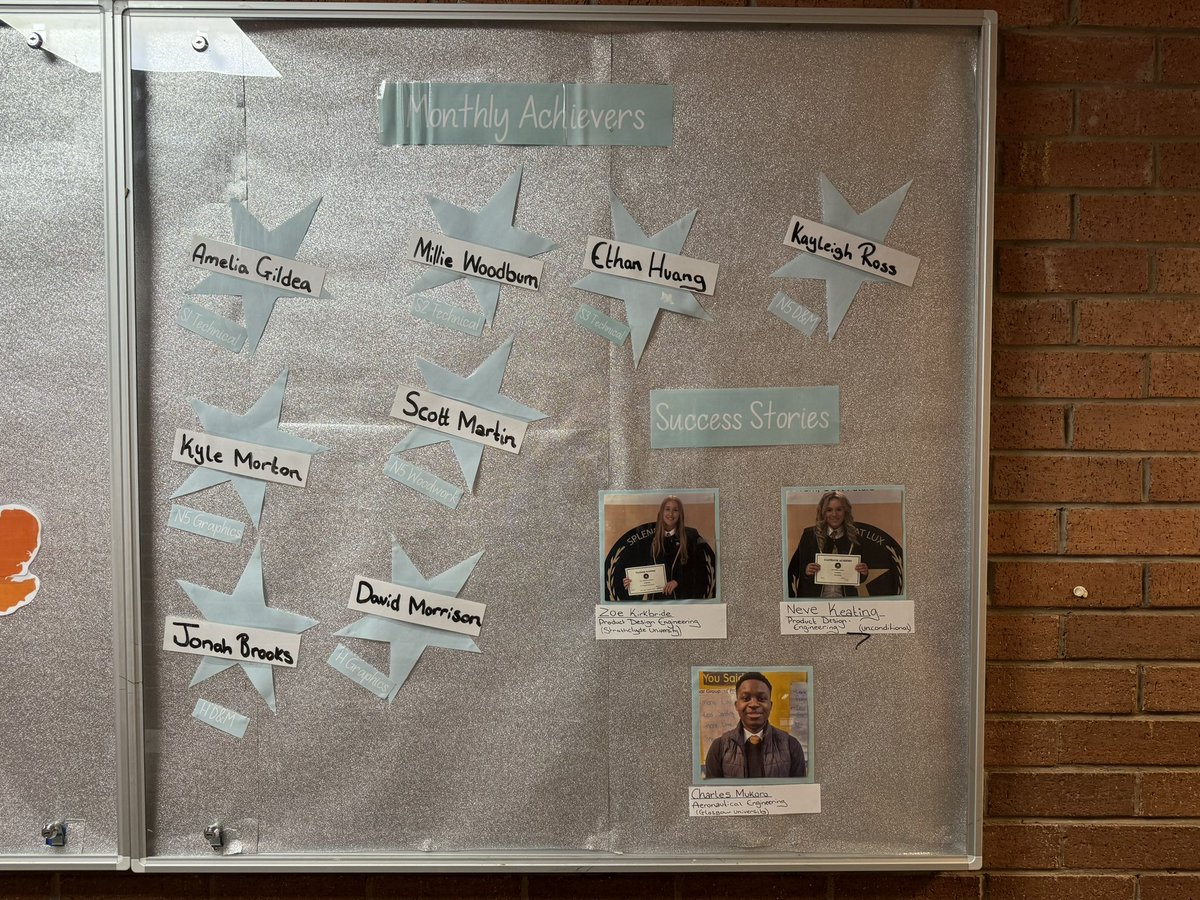 Our Brand New Monthly Achievers wall made by Miss Young! #ambition