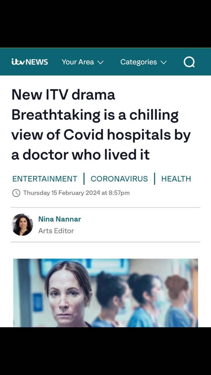 BGatesIsaPyscho's tweet photo. So Fake News ITV drama starts tonight…..
‘Breathtaking - a chilling view of Covid Hospitals & a Doctor who lived it’

I wonder if it will show:-

- nurses choreographing tiktok dances
- no rise in excess mortality 
- patients dying on ventilators they didn’t need
- the use of Midazolam 
- millions of useless nappy masks being wasted 
- people dying NOT of Covid but classed as a Covid Death
- relentless PCR testing returning 97% false negatives 
- the ‘nightingale’ emergency centres which never ever got used 
- elderly Flu patients being told they’ve got Covid 

Somehow I doubt it - they want to keep the SCAM going as long as possible.