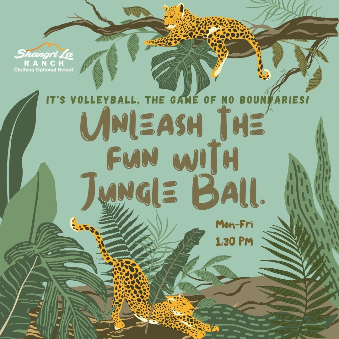 🌿🏐 Unleash the jungle spirit! Jungle Ball action awaits you every Monday to Friday, commencing 1:30 PM at #ShangriLaRanch! 🌟 Are you ready for the challenge? Details: shangrilaranch.com #AdventureSports