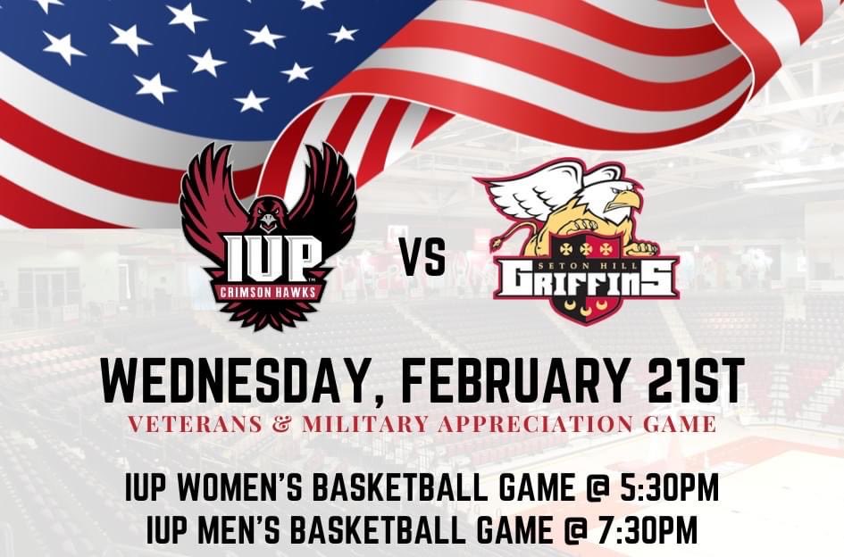 Kovalchick Complex (@kcac_iup) on Twitter photo Join us on Wednesday for IUP Basketball's ๐๐๐ญ๐๐ซ๐๐ง๐ฌ & ๐๐ข๐ฅ๐ข๐ญ๐๐ซ๐ฒ ๐๐ฉ๐ฉ๐ซ๐๐๐ข๐๐ญ๐ข๐จ๐ง ๐๐๐ฆ๐! ๐บ๐ธ๐
IUP will take on Seton Hill with a 5:30PM/7:30PM tip off!
All veterans & military personnel will receive one complimentary ticket with proper IDโผ๏ธ
#GoHawks Join us on Wednesday for IUP Basketball's ๐๐๐ญ๐๐ซ๐๐ง๐ฌ & ๐๐ข๐ฅ๐ข๐ญ๐๐ซ๐ฒ ๐๐ฉ๐ฉ๐ซ๐๐๐ข๐๐ญ๐ข๐จ๐ง ๐๐๐ฆ๐! ๐บ๐ธ๐
IUP will take on Seton Hill with a 5:30PM/7:30PM tip off!
All veterans & military personnel will receive one complimentary ticket with proper IDโผ๏ธ
#GoHawks
