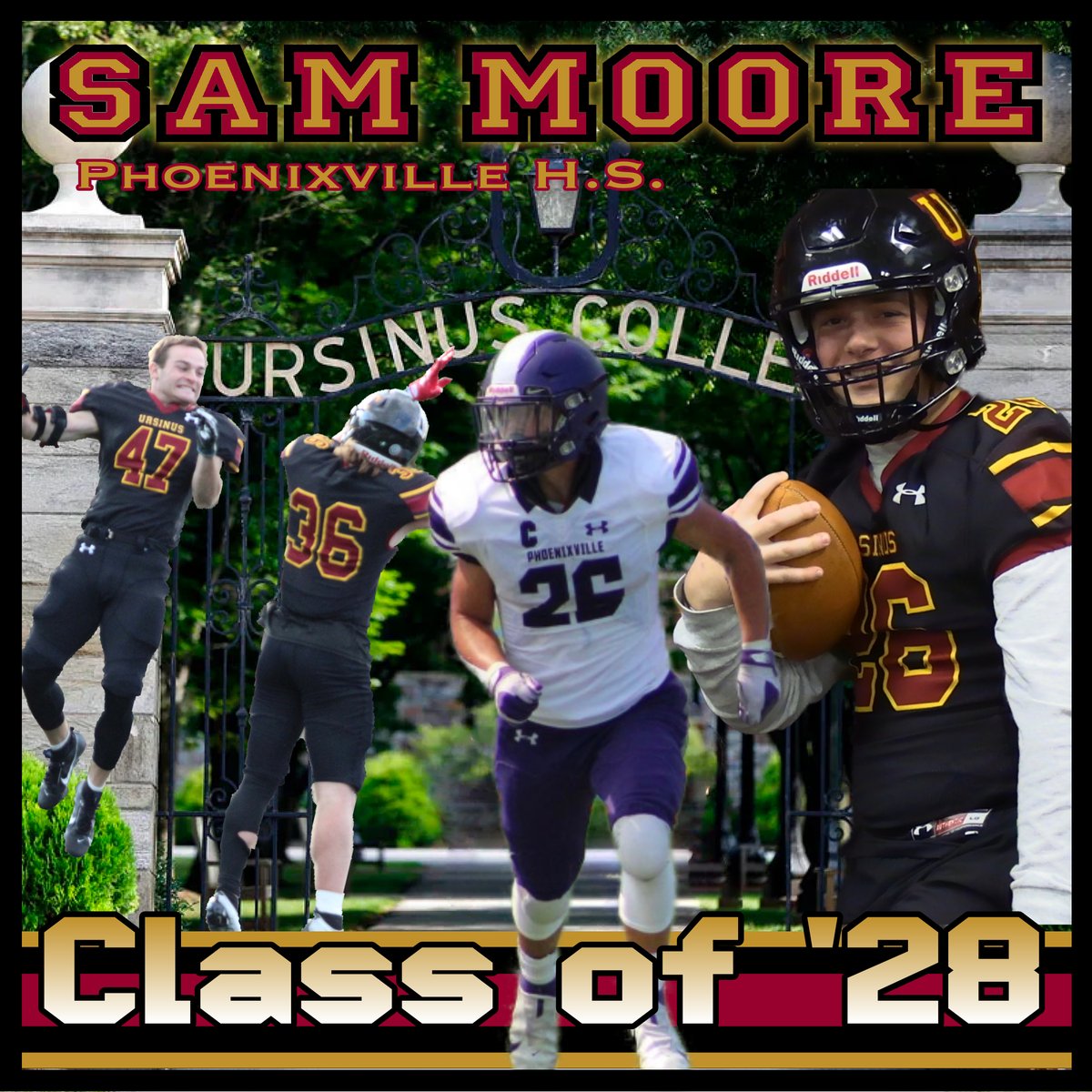 Welcome <a href="/moores124/">Sam Moore</a> of <a href="/PhoenixvilleFB/">Phoenixville High School Football</a> to the Ursinus Football Class of 2028! #WelcomeToTheBearsDen #UCFB131
hudl.com/athlete/o/1524…