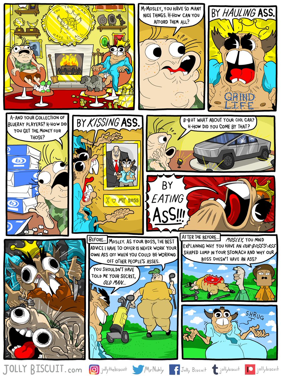 MrNubly's tweet photo. My doctor says my condition prevents me from grinding.
#comic #webcomic #comicstrip #funny #humor #absurd #work #job #boss #hustle #grind #grindset #haulass https://t.co/auQDKrAgGM