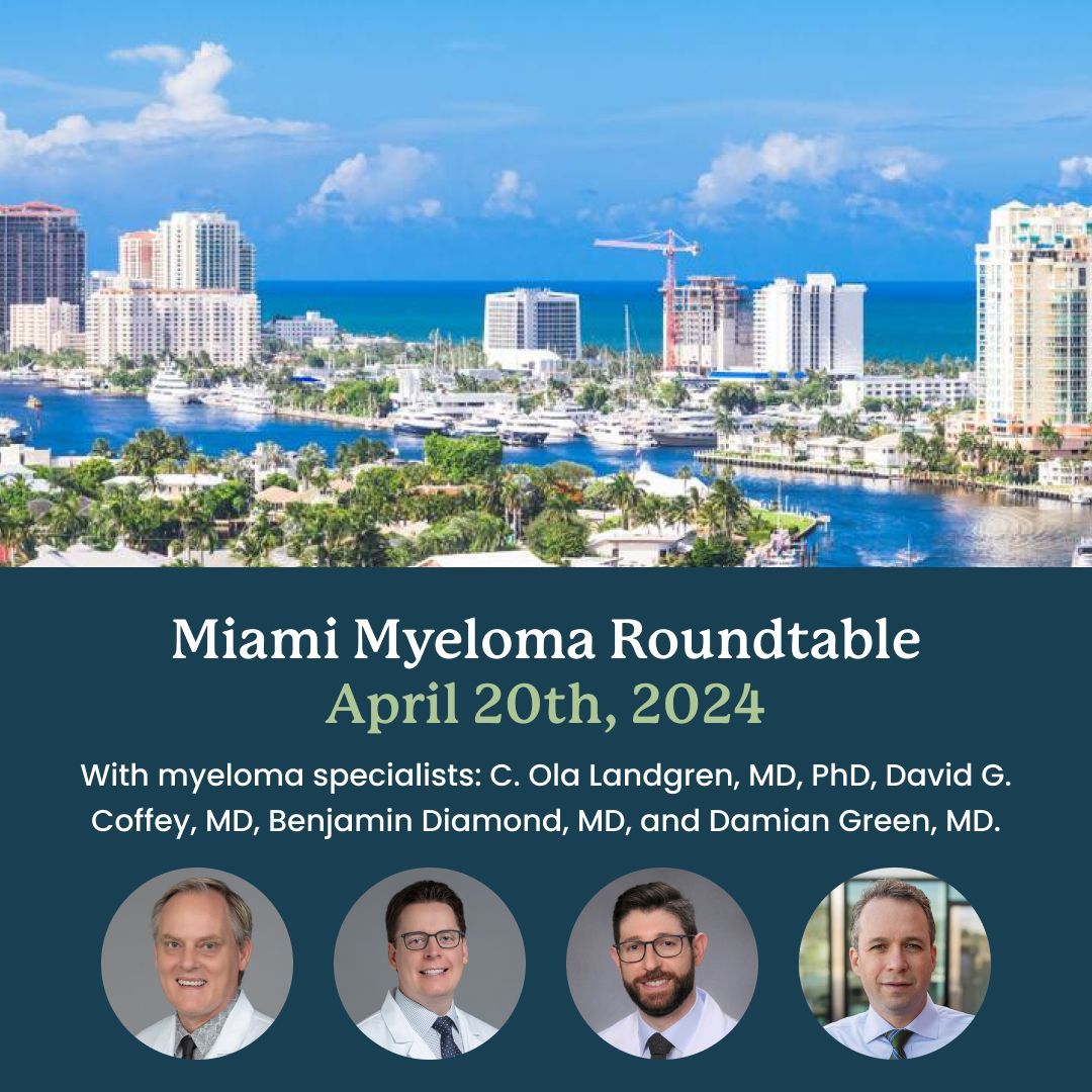 HealthTree's tweet photo. Save the date, we're going to Miami in April! More info about the upcoming Miami Roundtable here: https://t.co/nAe8esqhw4
@DrOlaLandgren @BenDiamondMD
#HealthTreeMM #myeloma #multiplemyeloma #mmsm #myelomaroundtable https://t.co/5FdOSr3aAV