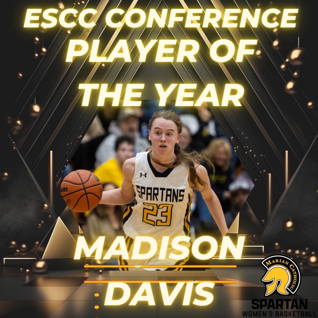 Congratulations to ’24 Madison Davis for being named ESCC Player of the Year! Your Marian Catholic family is proud of you!
