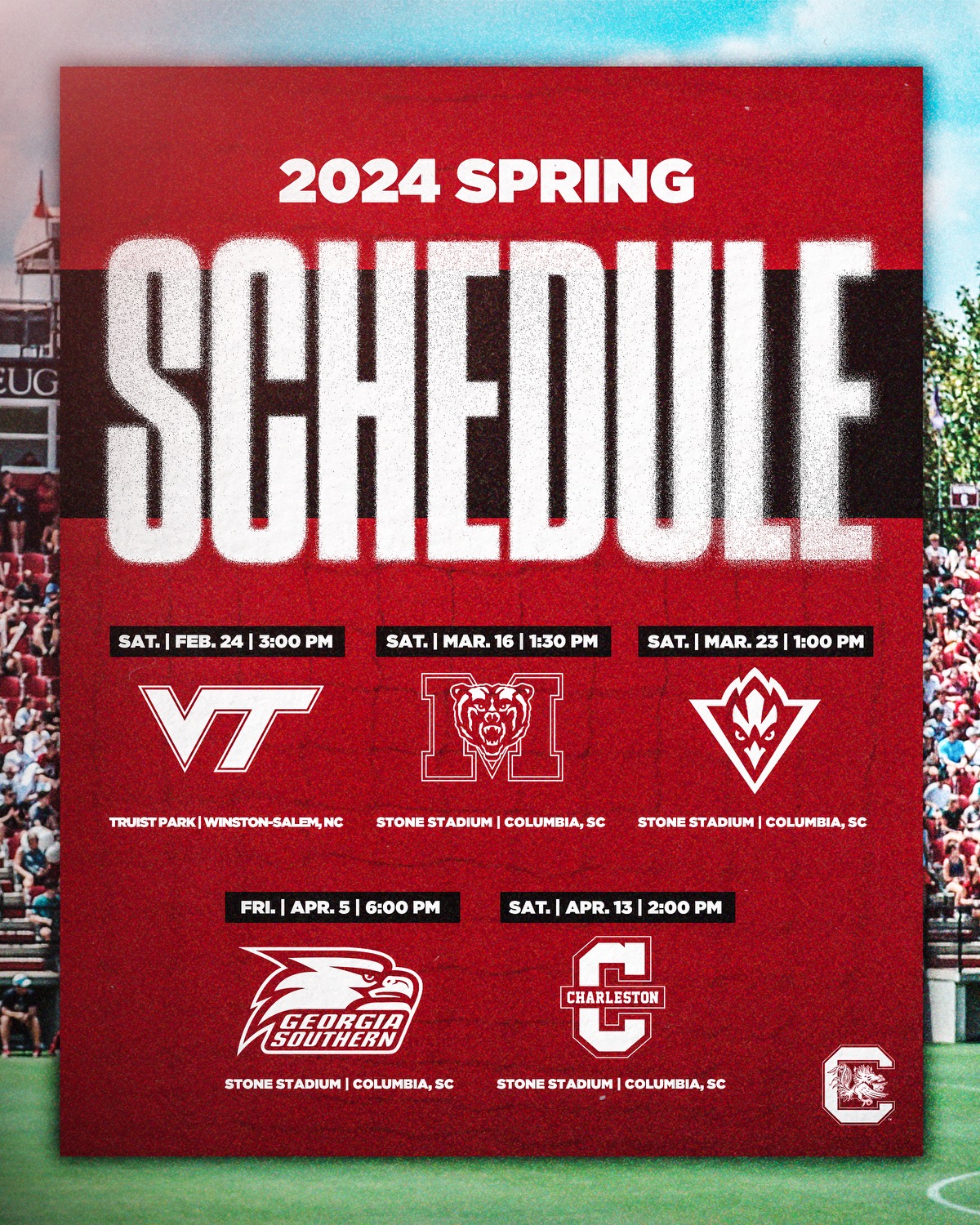 Gamecock Women's Soccer on X: "Ready for some Spring Soccer starting this  weekend!! 🎟️ Admission to all games will be FREE 🚗 Be on the lookout for  parking information for home games