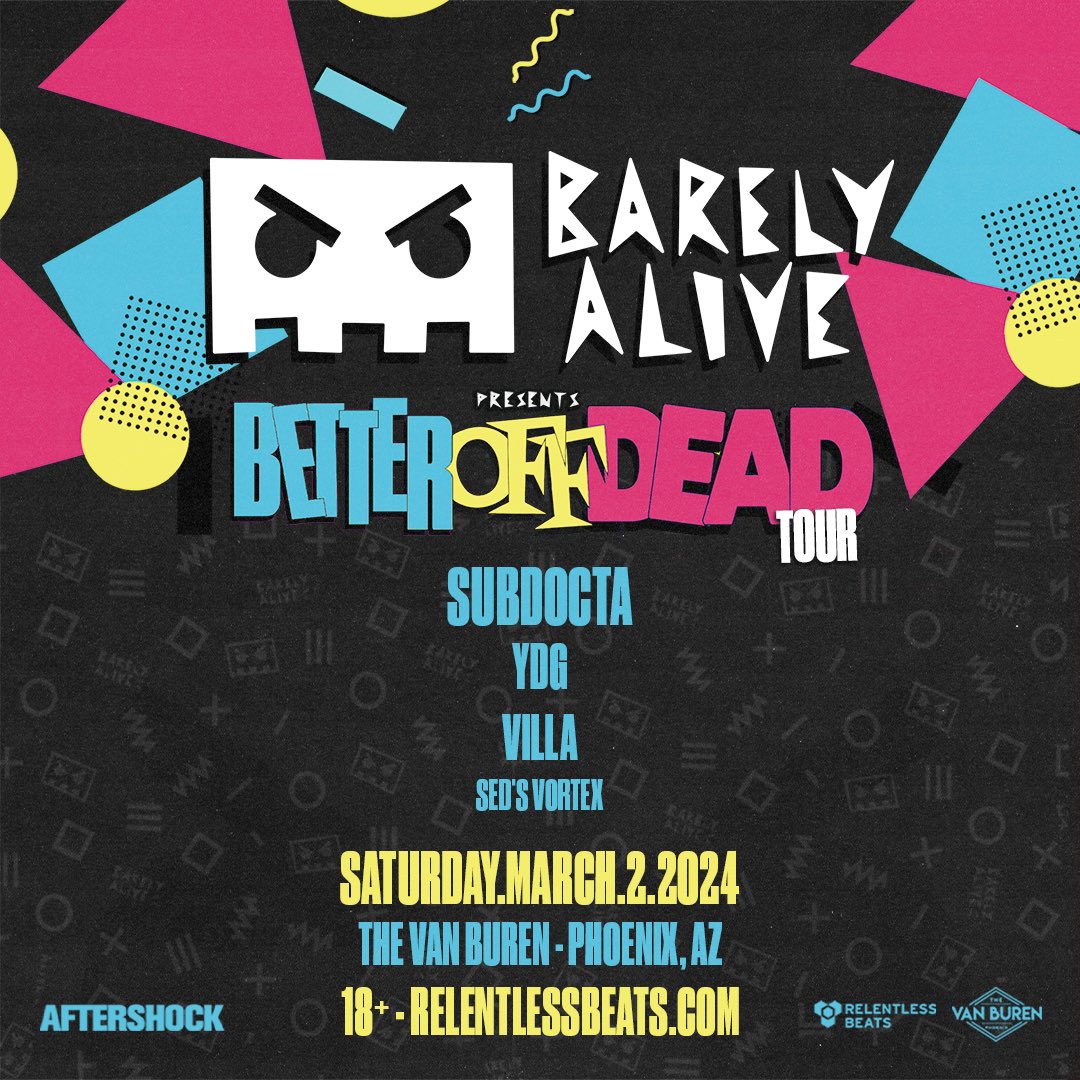 SEDSVORTEX's tweet photo. Doing a ticket giveaway for the BARELY ALIVE show at The Van Buren on 3/2! Go peep my Instagram for more details &amp; how to enter 🎟️✨ https://t.co/Zl5LIFeUp6