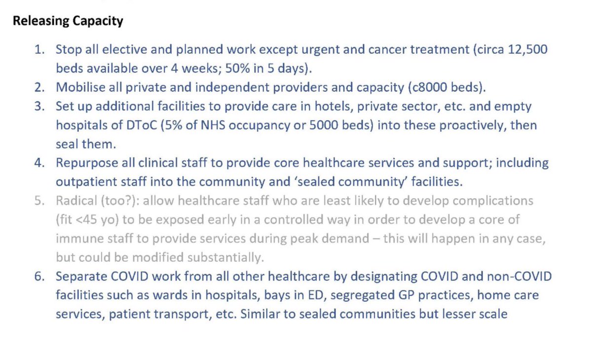 DRTomlinsonEP's tweet photo. In the face of a pandemic, UK healthcare workers always were expendable
☣️ Allow ‘controlled exposure’ of healthcare workers
☣️ Return to work with reduced PPE
Paper titled 'Covid-19: Managing the Pandemic in the UK. The '2 Steps Ahead' Programme'
15/02/2020; authors unknown https://t.co/j2BBiATi39