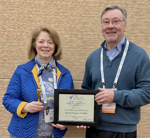 Congrats to Carol Vance, PT, PhD, for receiving official recognition of her outstanding contribution to the field of PT from Academy of Clinical Electrophysiology & Wound Mgmt! David Levine, PT, PhD, DPT, CCAT, CCRP presented the Award of Excellence in Research @ 2024 APTA CSM