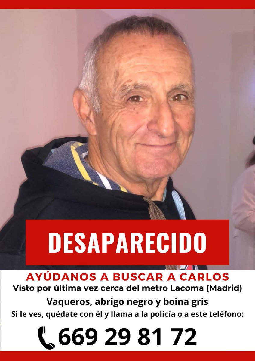 Si alguien lo ha visto, por favor AVISAD.