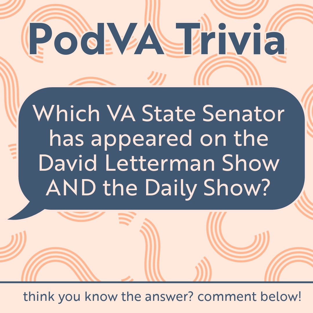 pod_virginia's tweet photo. Do you know this week's #PodVA trivia question?
Hint: They performed one of the best-ever comedy routines at a Virginia Capitol Correspondents Association Dinner just a few years ago. https://t.co/l81fbiMuF9