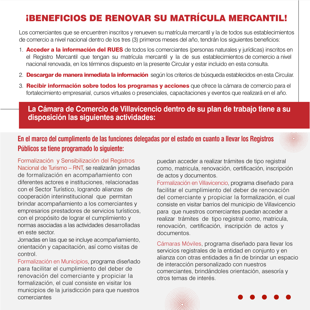 CCVillavicencio's tweet image. ¿Sabías que la renovación de la matrícula mercantil es vital para tu negocio?🤔

Aquí te contamos por qué. 🗣

#ProgresoParaTodos #JuntosConstruyendoRegión