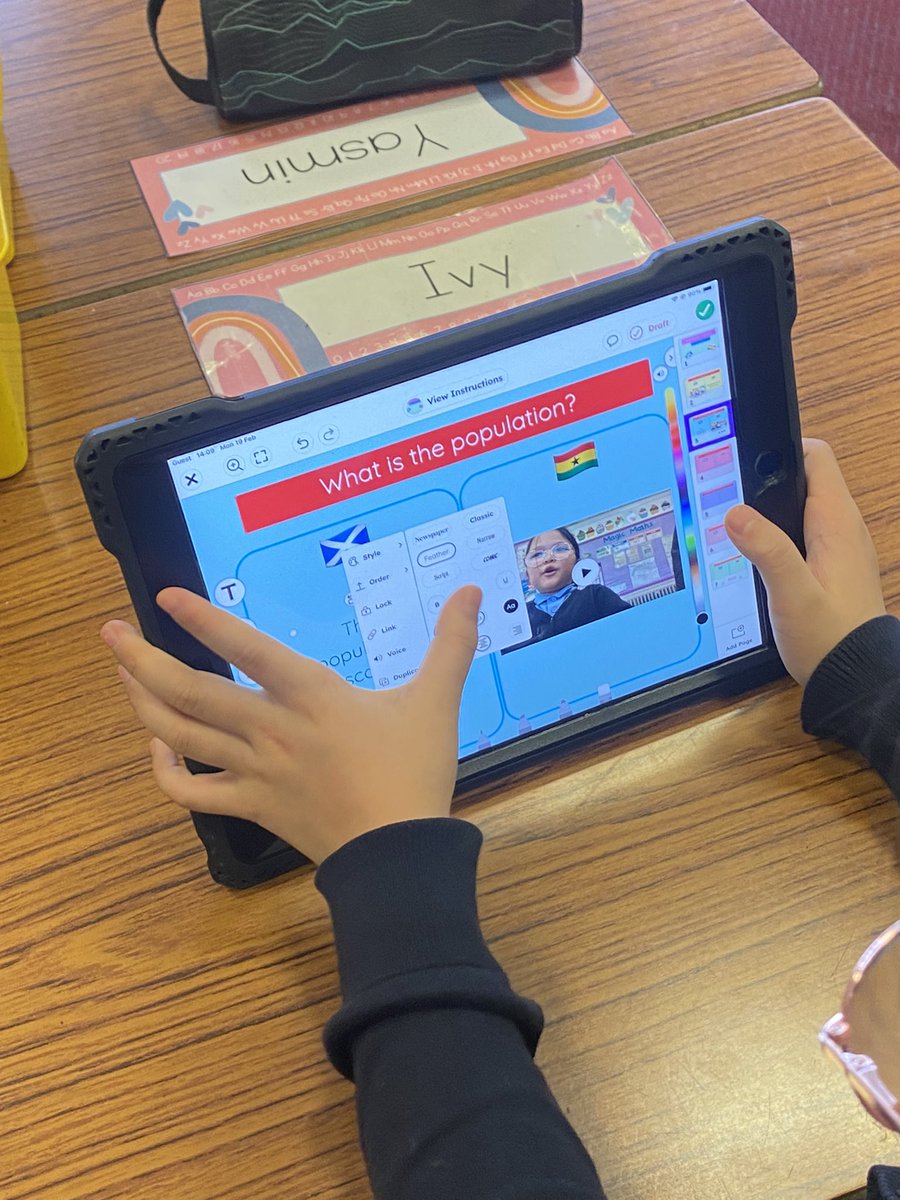 P4b used their digital skills to compare the countries of Scotland and Ghana. They worked with a partner to research specific information and enjoyed recording their answers using the tools on <a href="/seesaw/">Seesaw</a> <a href="/SaintRochsPS/">Saint Roch's Primary & Deaf School</a> 🌏🏴󠁧󠁢󠁳󠁣󠁴󠁿🇬🇭