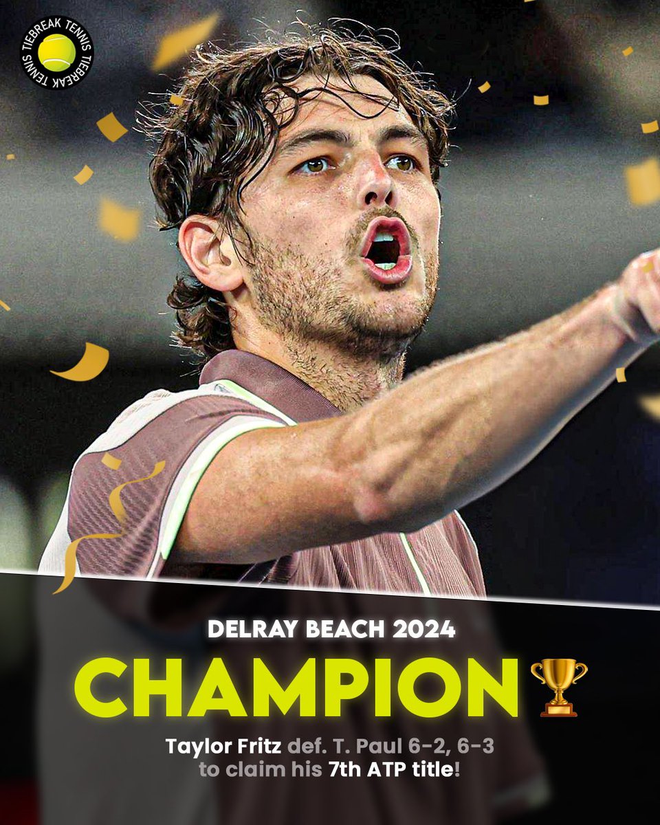 DELRAY BEACH CHAMP! 🫵🏻

📸Getty 
#taylorfritz #fritz #dbopen #champion #atptour #tiebreaktennis #tennis #tennisworld