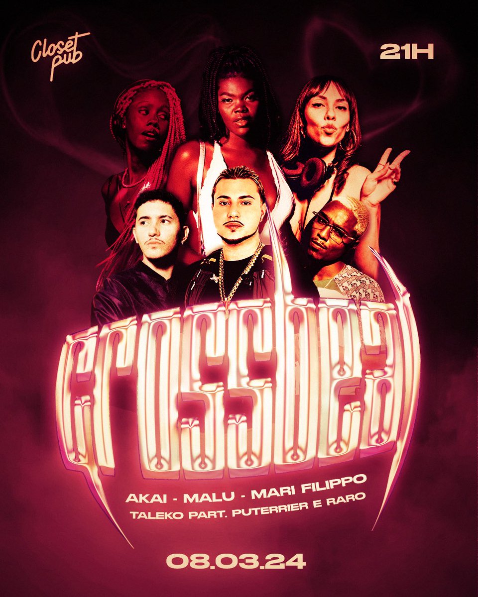 🎛 GROSSBEAT #005 no Closet Pub, Cabo Frio!

Atrações confirmadas: 
- Akai; 
- Malu Barreto;
- Mari Filippo;
- Taleko com participação de Puterrier e Pique Raro.

🗓️ 08/03/24 - 21H

Ingressos limitados. Não perca. 🔥

sympla.com.br/evento/grossbe…