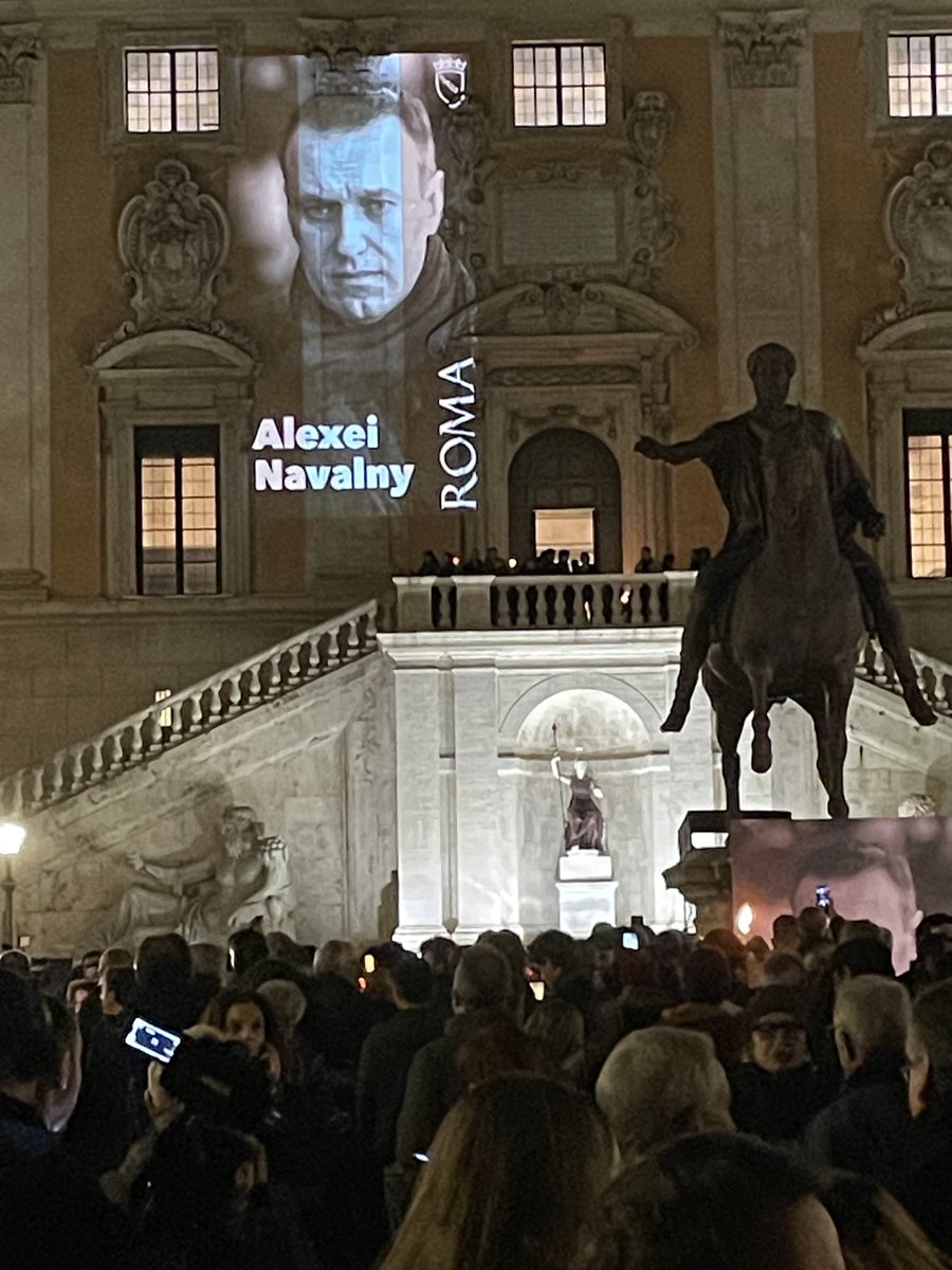 Vigil for Alexei Navalny on Rome’s Capitoline Hill