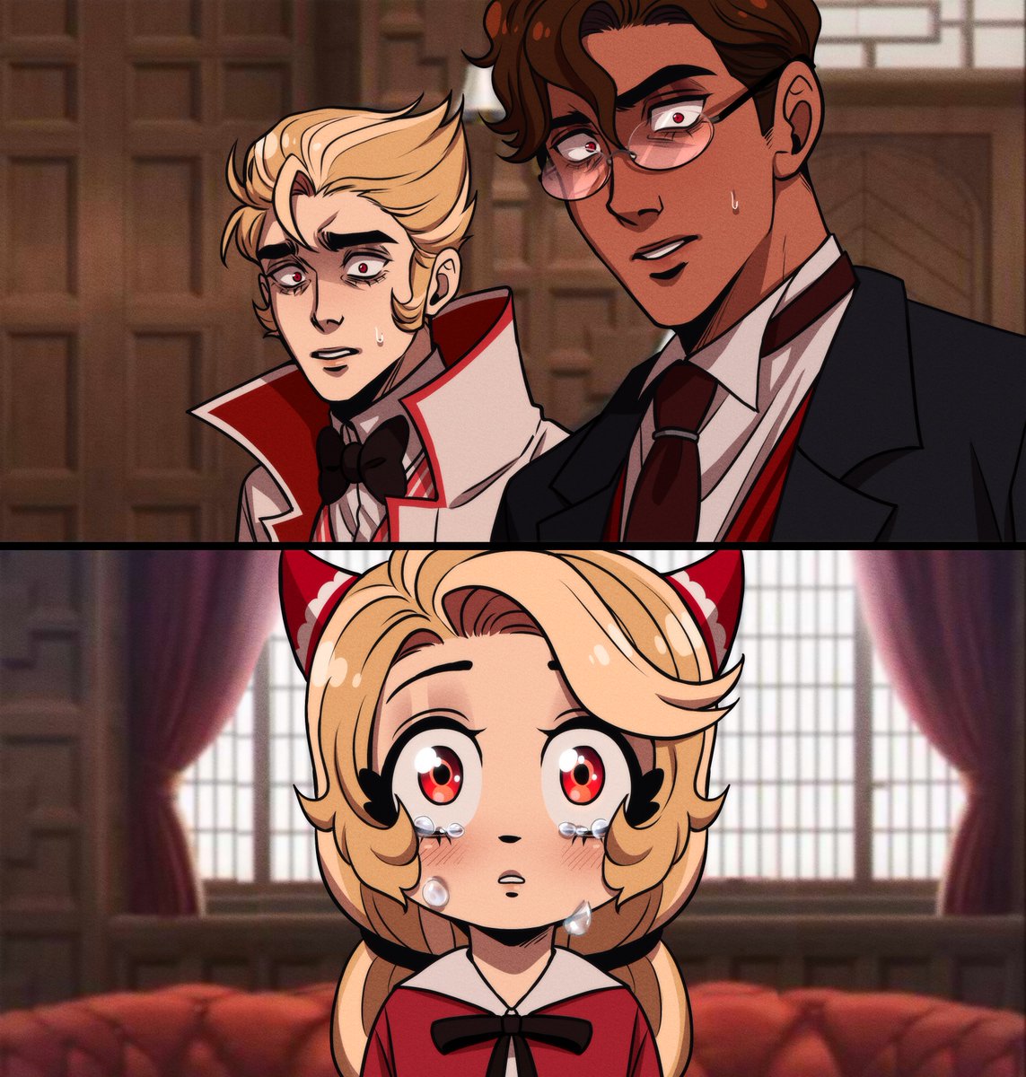 NakariiaLe's tweet image. uh oh you shouldn&apos;t have made their daughter cry

#radioapple #HazbinHotel #HazbinHotelAlastor #HazbinHotelCharlie #HazbinHotelLucifer