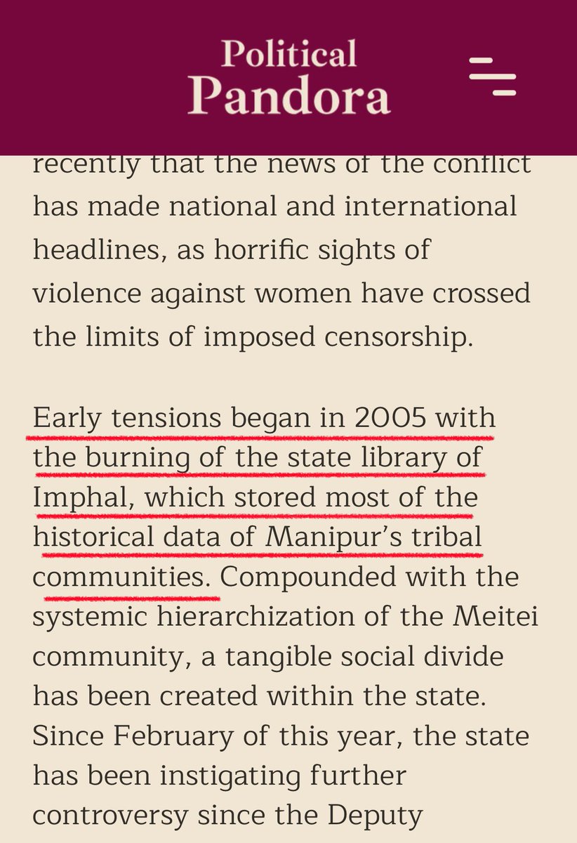 🔁Recap: Manipur Meitei trying to erase the historical records of Manipur Tribals.